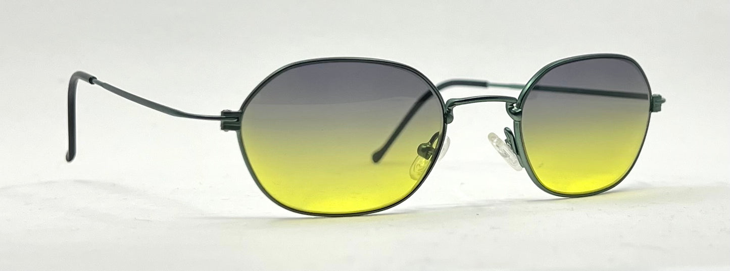 Safilo Team 7821 Vintage Green Metal Sunglasses-New Gradient Tinted Custom Lenses-Unworn-47mm