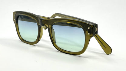 MOSCOT NEBB Sunglasses Olive Green w/New Gradient Custom Tinted Lenses-Full Kit