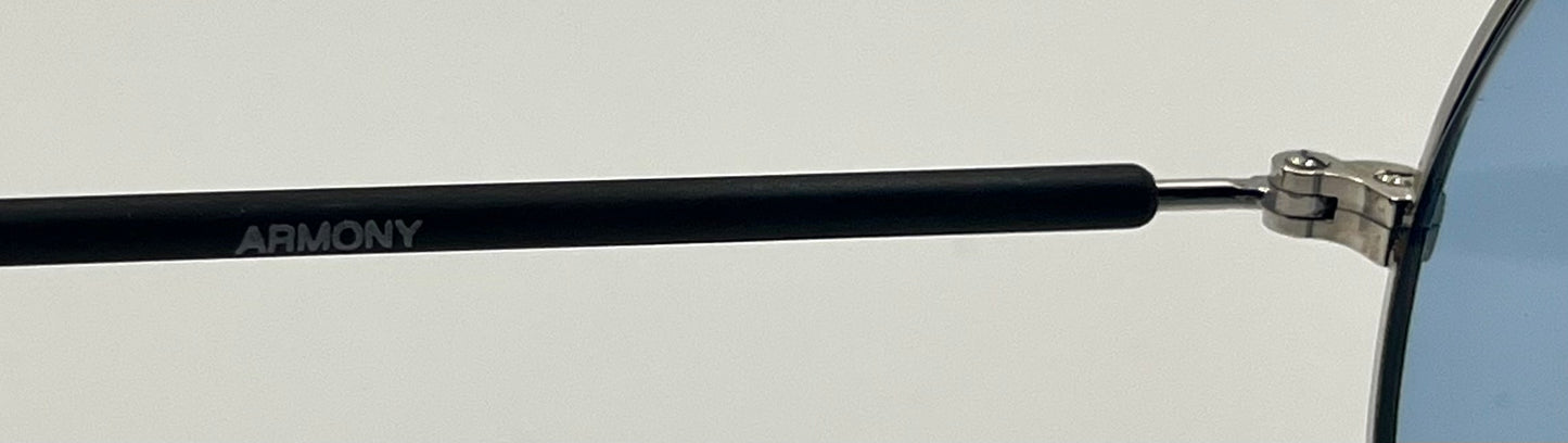 Armony- Olimpic 1 -Round Vintage Sunglasses w|New Sky Blue Custom Gradient Tinted Lenses