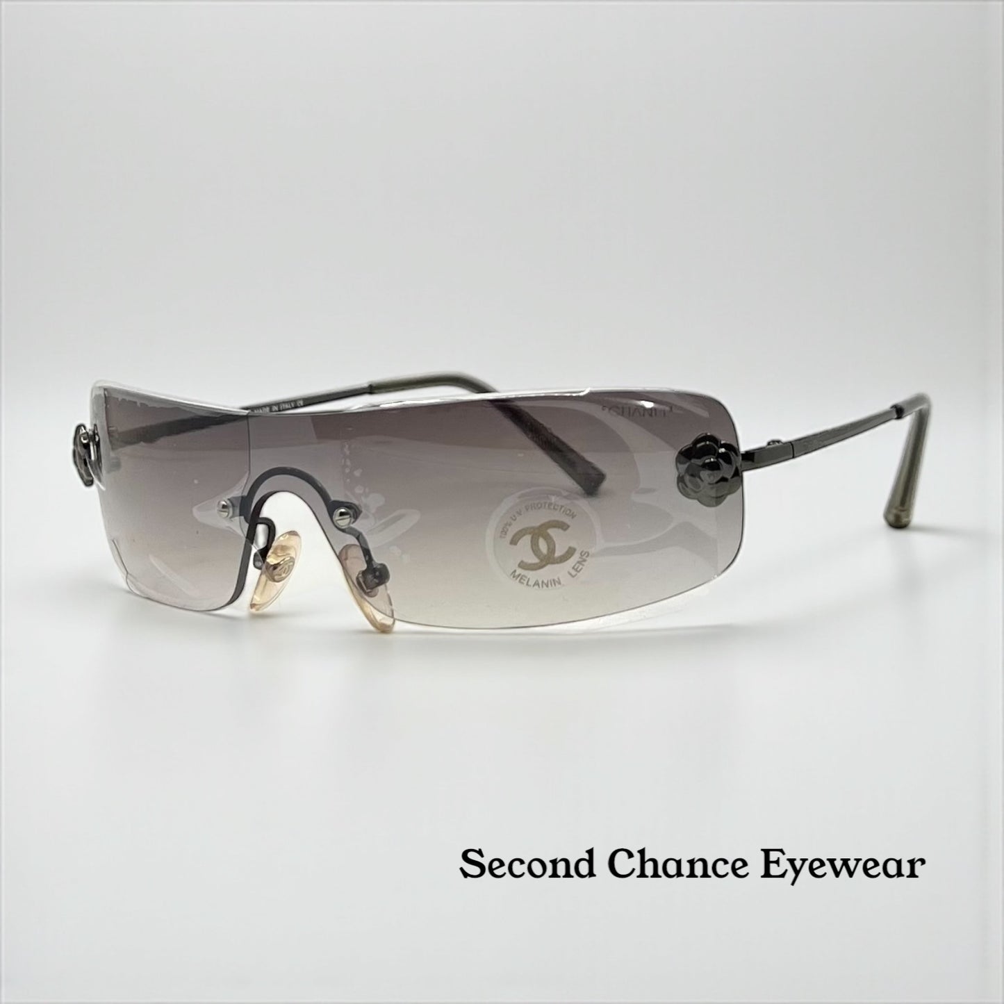 Chanel 4086 c.240/54 Shield Sunglasses Gunmetal Grey Gradient – Deadstock