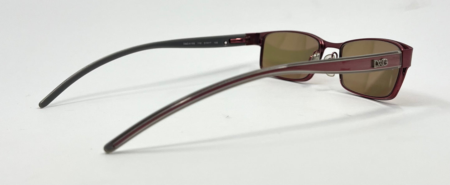 D&G 4159 Y2K Vintage Geometric Narrow Sunglasses Italy Red 51-17