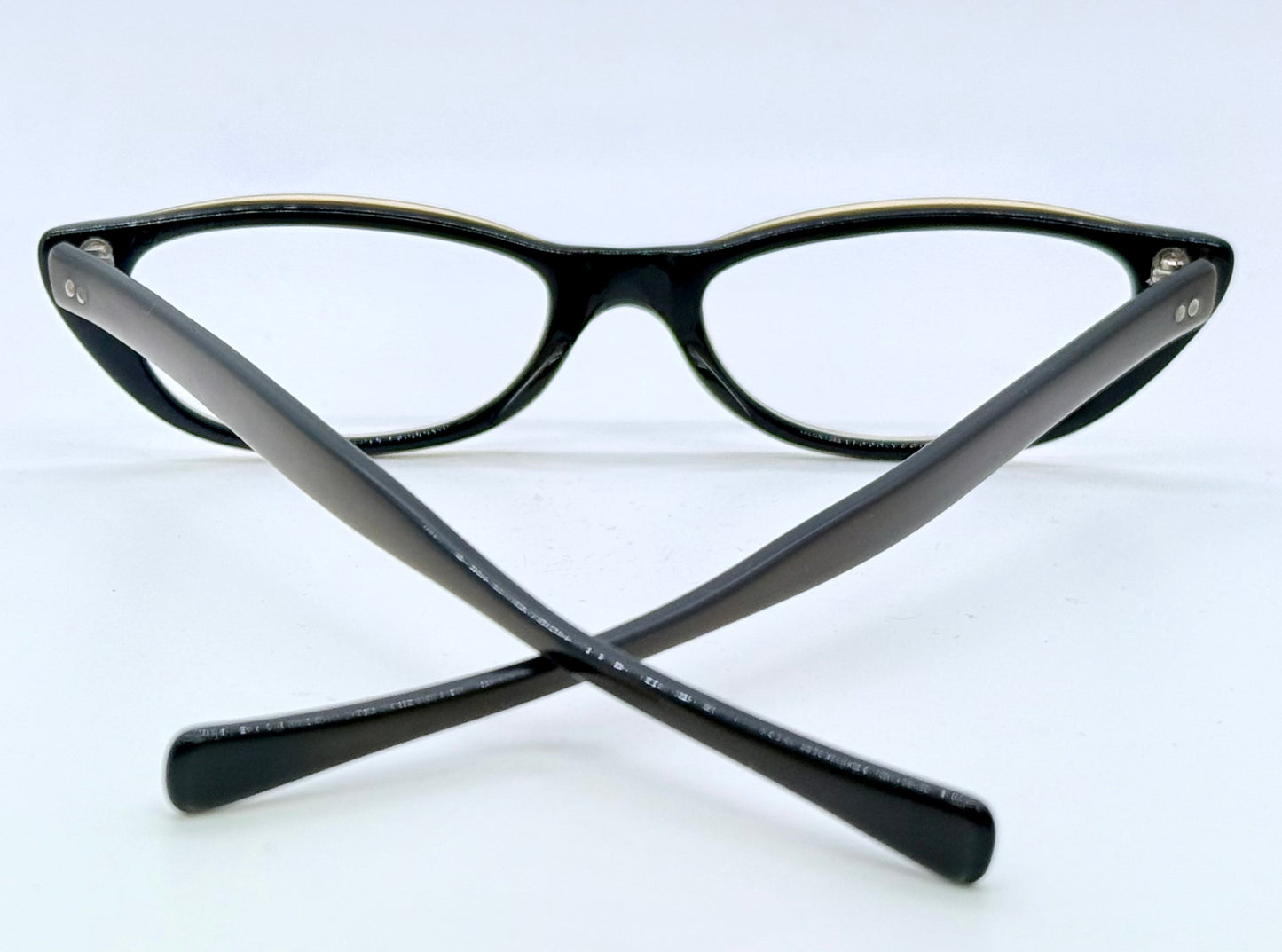 Vintage American Optical Cat-Eye Glasses-1950s|1960s Black & Brown Acetate Frame