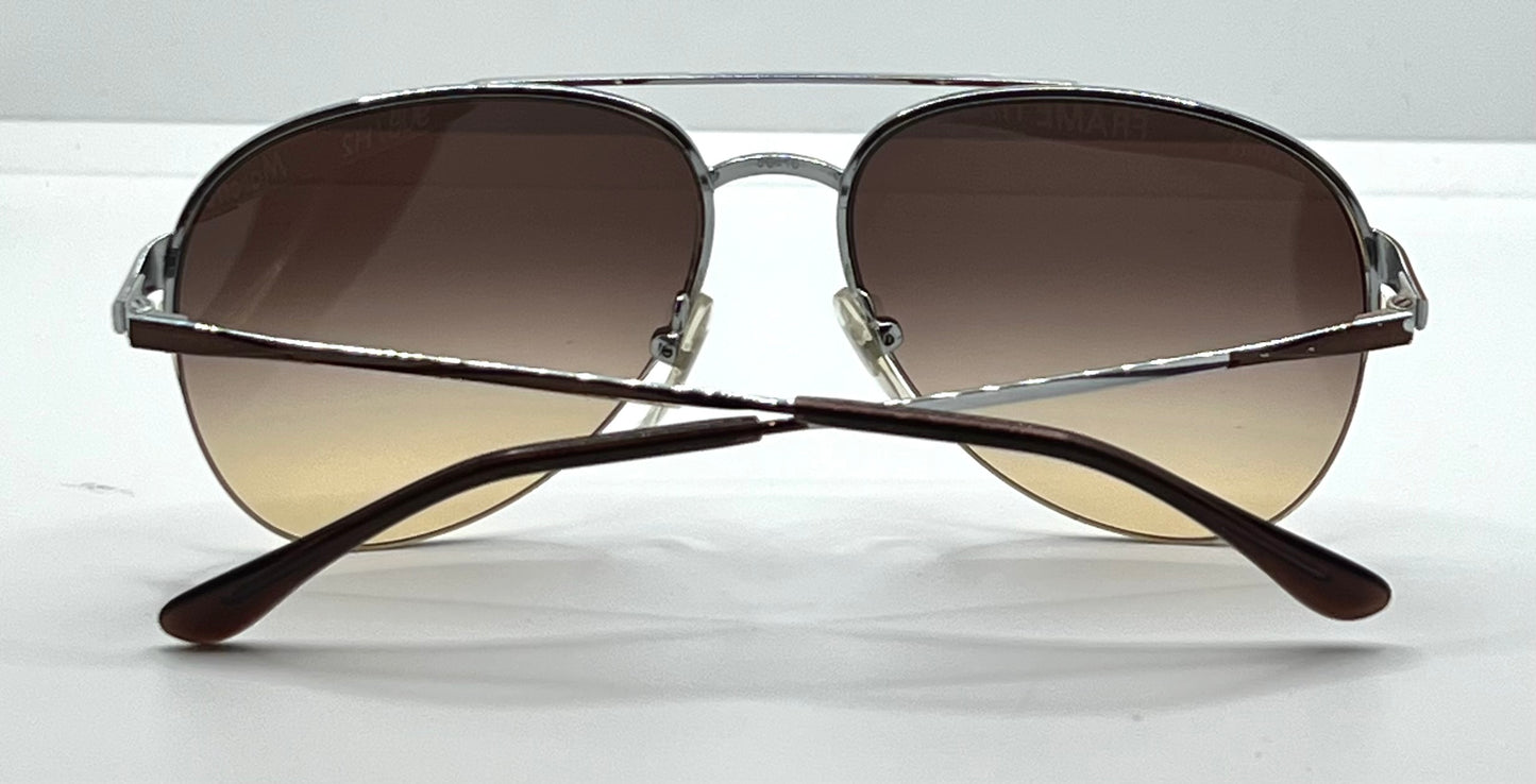 Marchon Marcolin 908|H2 Half-Rim Sunglasses w|New Custom Tobacco Gradient Tinted Lenses