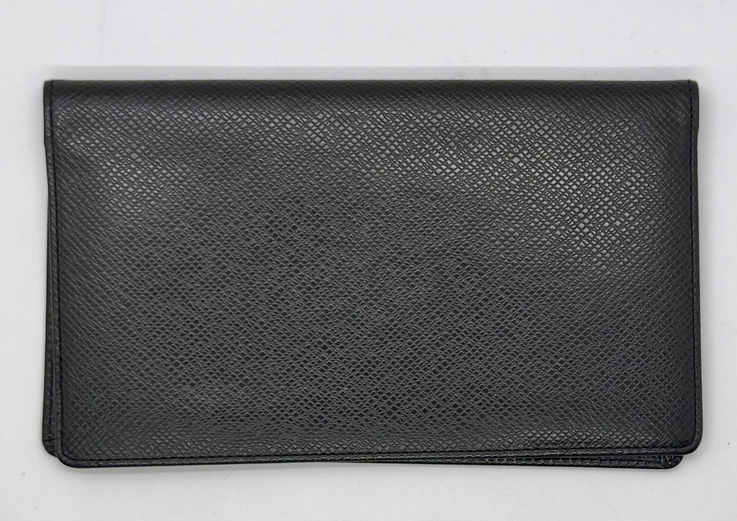 Louis Vuitton Taiga Leather Long Wallet-Black-Made in France-Unused-Archive