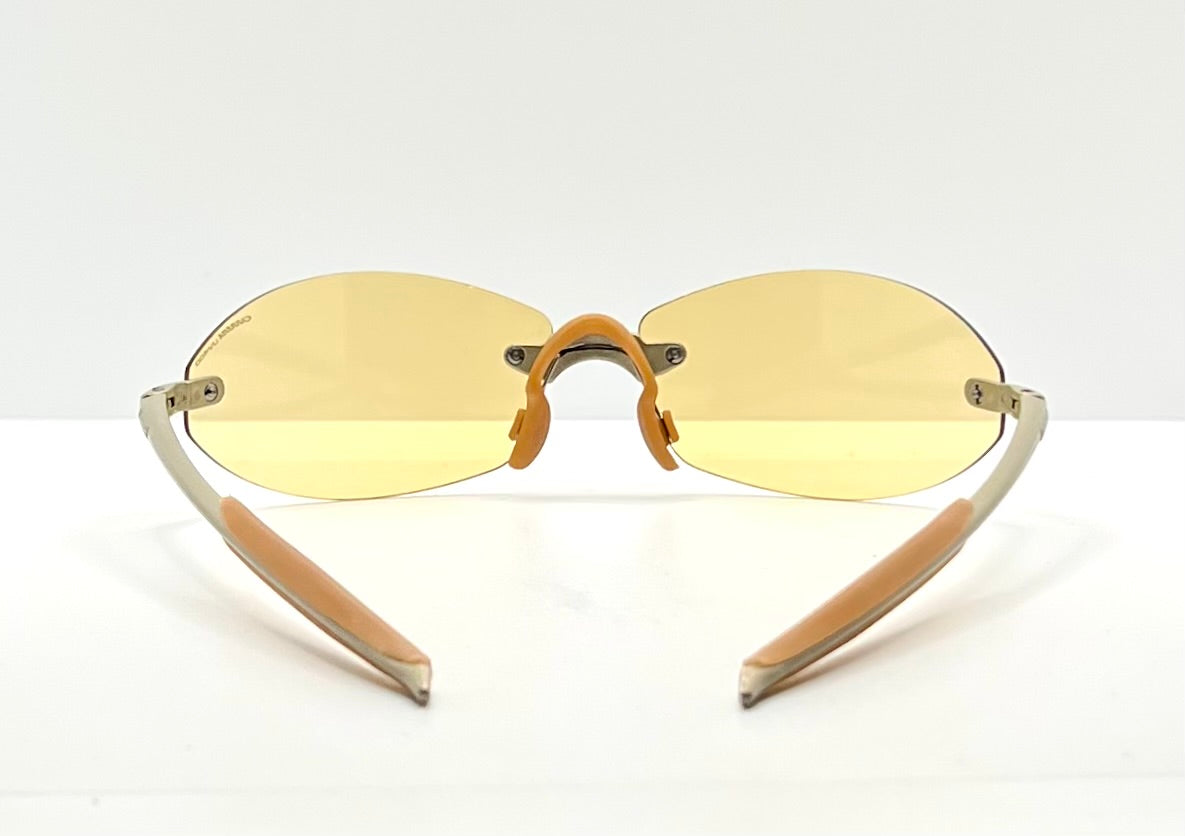 Carrera Wizard 28Z-Vintage Rimless Yellow Shield Sunglasses-66Mm-Italy