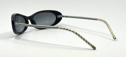 Chanel 5035 5414/11 Y2K Vintage Sunglasses – Black Oval 51-17, Grey Lenses