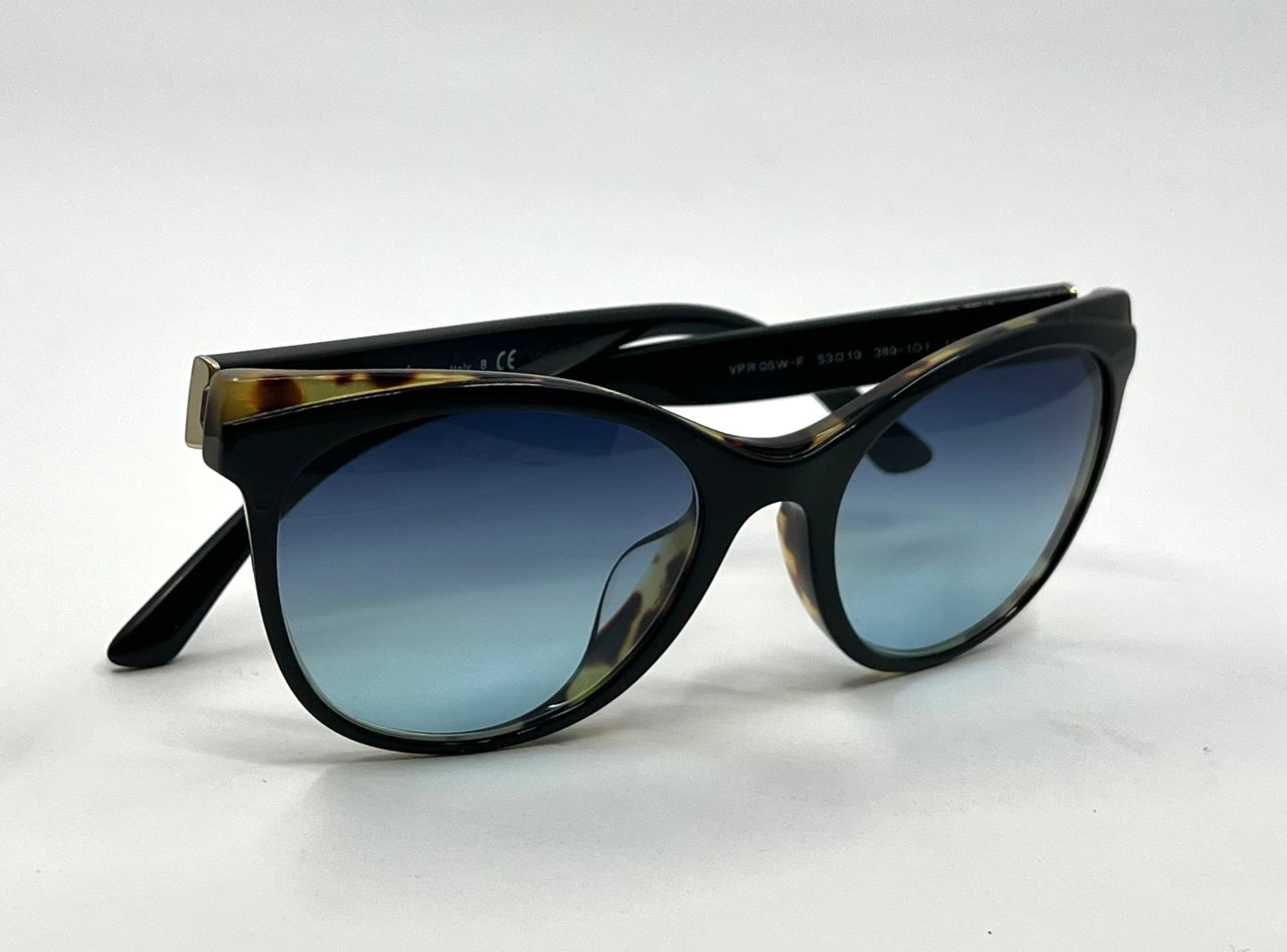 Prada Cat-Eye VINTAGE Sunglasses VPR 05W-F / New Deep Blue Custom Gradient Tinted Lenses
