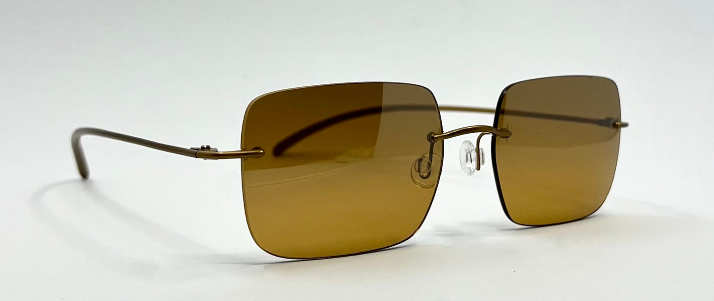 Donna Karan DKNY 9218S 711 Rimless Sunglasses Gold Amber Lenses Deadstock