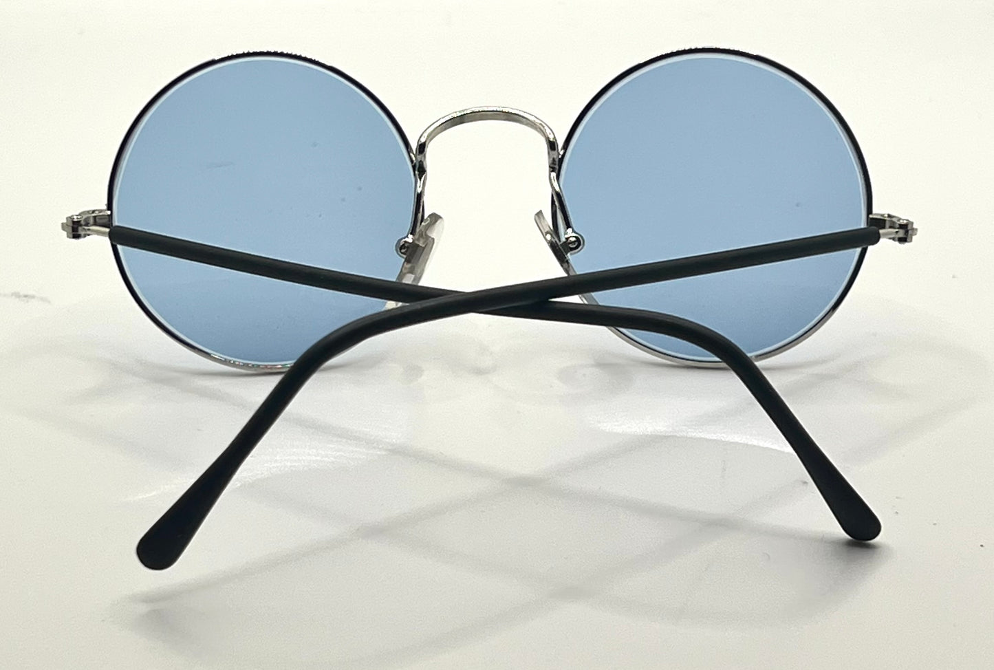 Armony- Olimpic 1 -Round Vintage Sunglasses w|New Sky Blue Custom Gradient Tinted Lenses