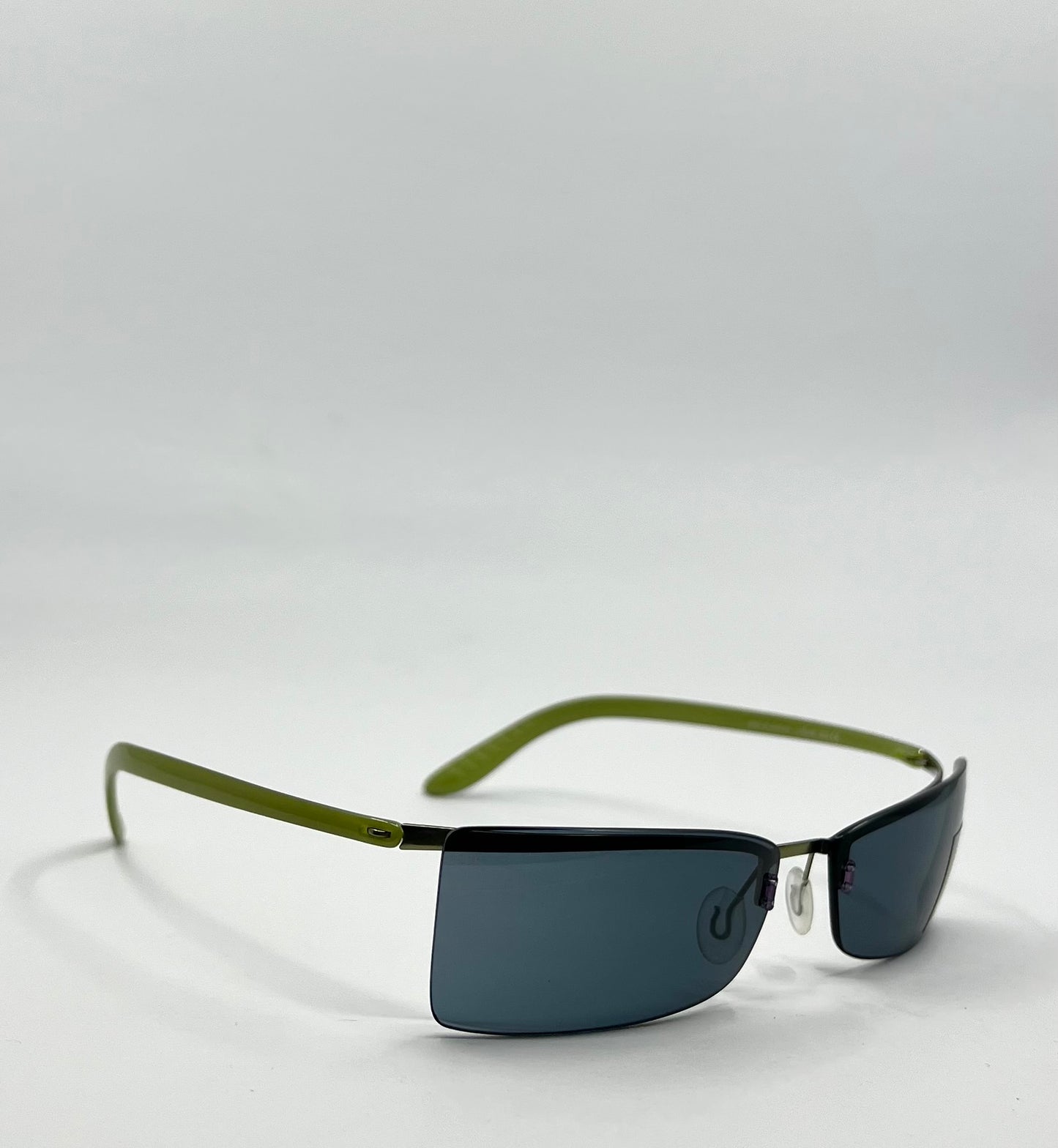 Silhouette 2131 Vintage Sunglasses- Y2K Deadstock Rimless w|Green Temples-Austria