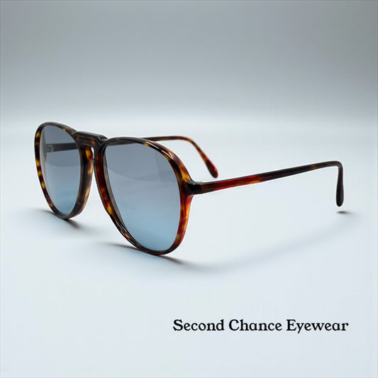 Silhouette Mod 237 Col 09 Vintage Sunglasses W|New Solid Blue Tinted Custom Lenses-Austria|60Mm