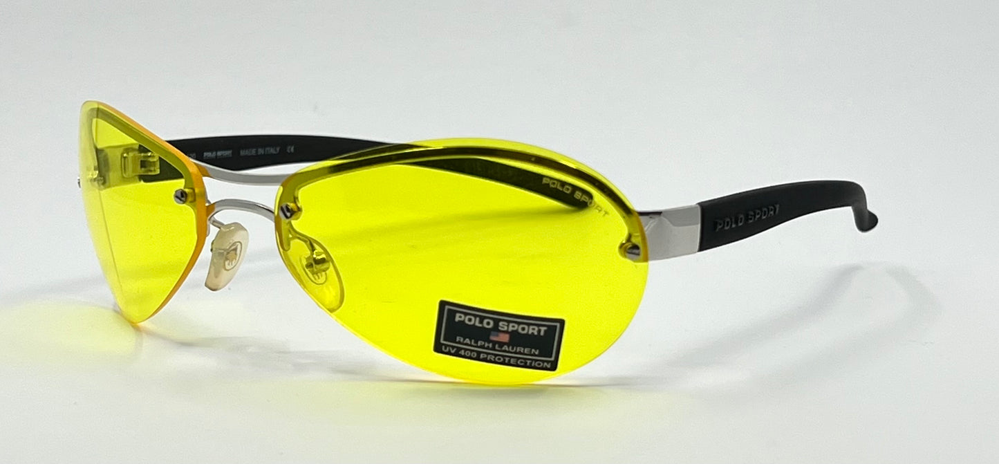 POLO SPORT Ralph Lauren 1036/S W8BPU Y2K Vintage Sunglasses-Yellow Lenses-63mm