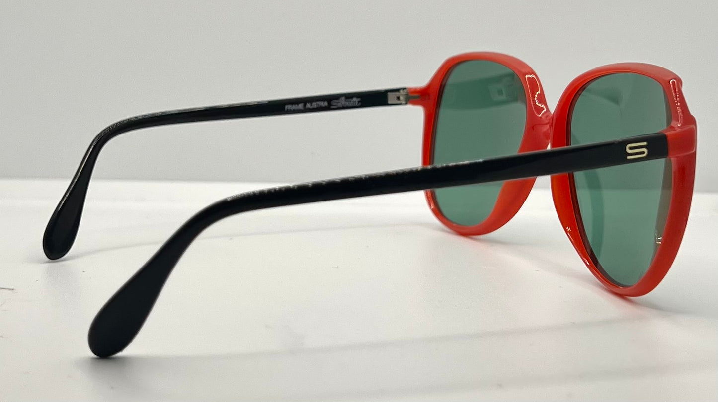 Silhouette Mod 1103 Vintage Sunglasses W|New Solid Green Custom Lenses-56Mm-Unworn