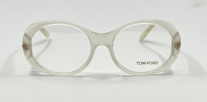 Tom Ford TF5246 024 Ivory Pearl Oval Eyeglasses 53-17-140 Italy Deadstock