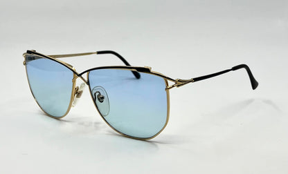Halston 47 Vintage Sunglasses-Japan Gold w/New Solid Sky Blue Custom Lenses