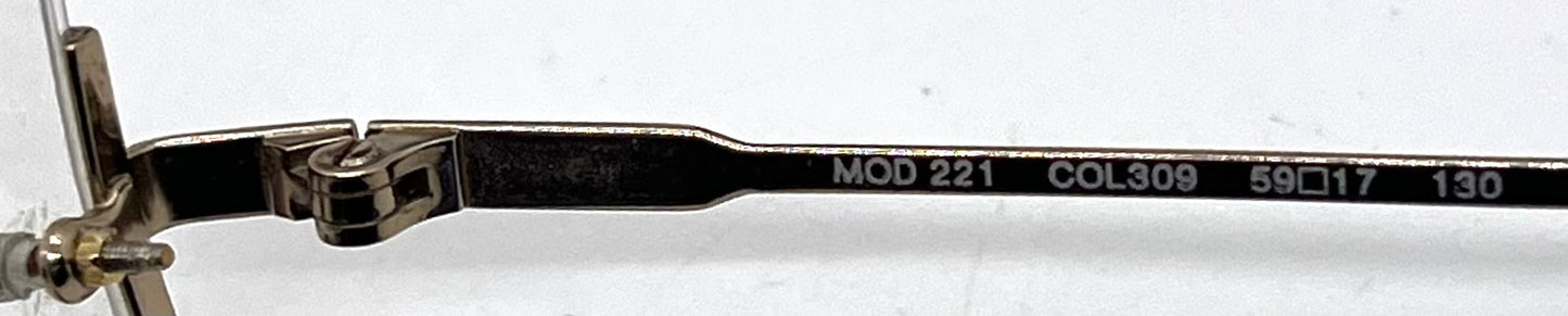 CAZAL 221 COL 309 NOS Vintage Rimless Optical-Unworn-West Germany 59-17