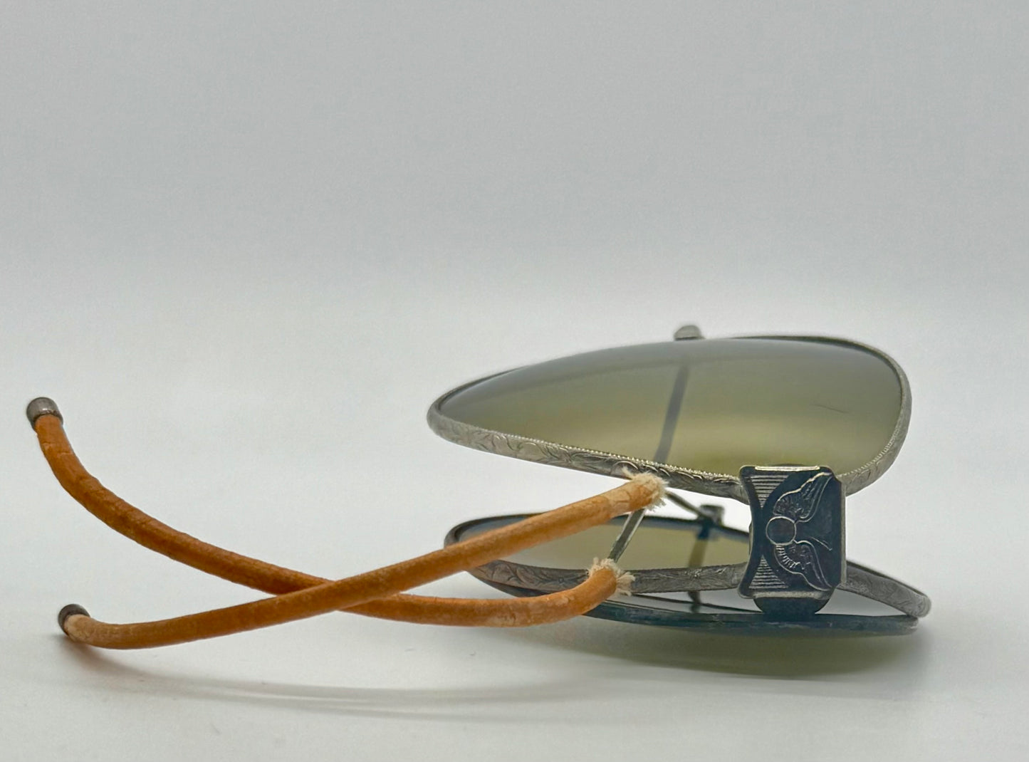 Vintage U.S. Military Esg Folding Aviator Sunglasses – Original Glass Lenses – Eagle Bridge Emblem