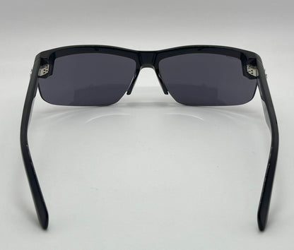 Vintage Off-White Black Shield Wraparound Sunglasses Model Oeri068 1007