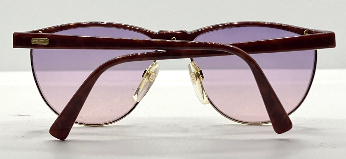 Silhouette V6055 6081 Vintage Sunglasses w|New Pink-Purple Custom Lenses-54mm-Austria