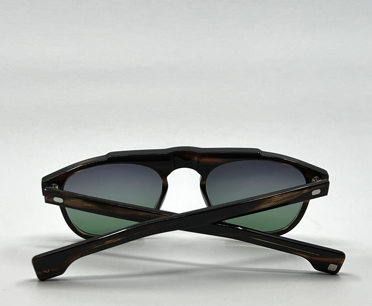 Entourage of 7 Fegan Sunglasses w|New Grey|Green Custom Gradient Lenses-New|Unworn-Full Kit-handmade in Japan