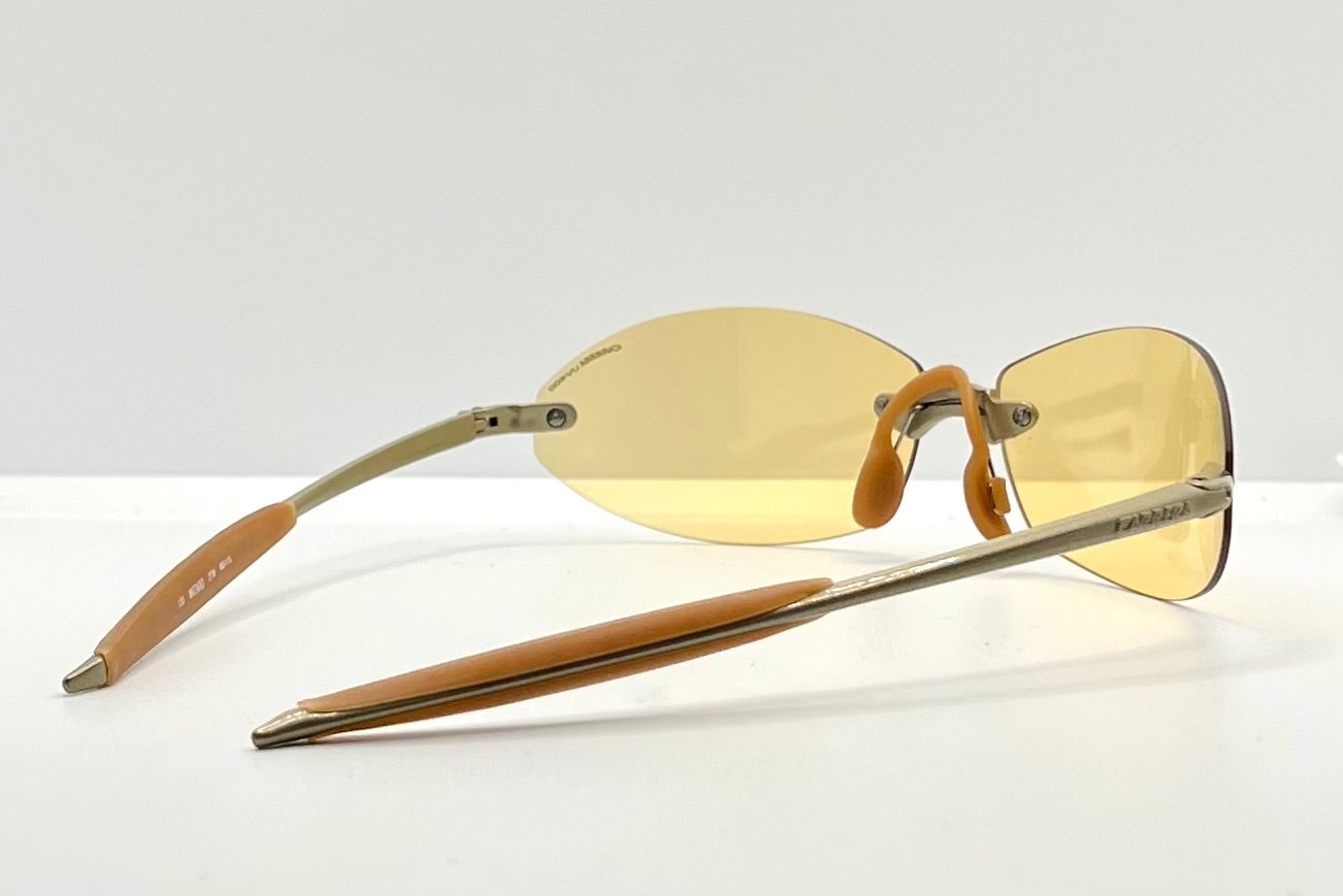 Carrera Wizard 28Z-Vintage Rimless Yellow Shield Sunglasses-66Mm-Italy