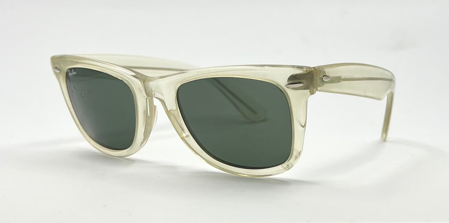 B&L Ray-Ban VINTAGE Wayfarer 5022 Crystal Clear Sunglasses USA w/ Original Lenses