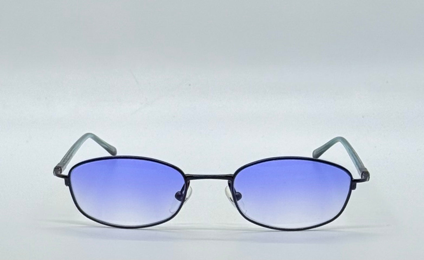 Christian Dior CD 3589 20S-Y2K Blue Oval Sunglasses w/New Blue Sky Gradient Custom Lenses