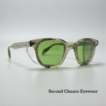 Bouton U-Fit-6 Z87 Safety Glasses USA-Original Green Mineral Glass Lenses-Vintage 1950s