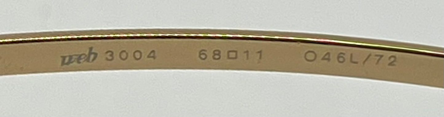 Web 3004 Y2K Vintage Sunglasses-Italy Deadstock-Blue Lenses/Semi-Rimless 68mm