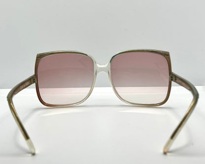 Jean De Paris 674|2 Vintage Sunglasses-Clear Frame Pink Lenses-France Nos