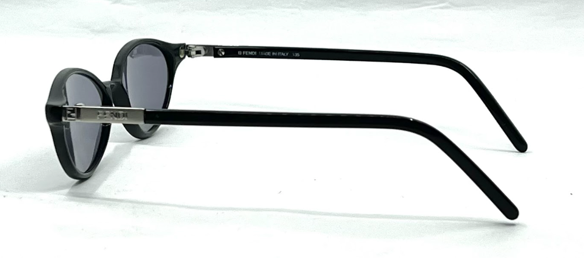 Fendi F92 Onyx-Oval Y2K Vintage Sunglasses-New Custom Grey Lenses