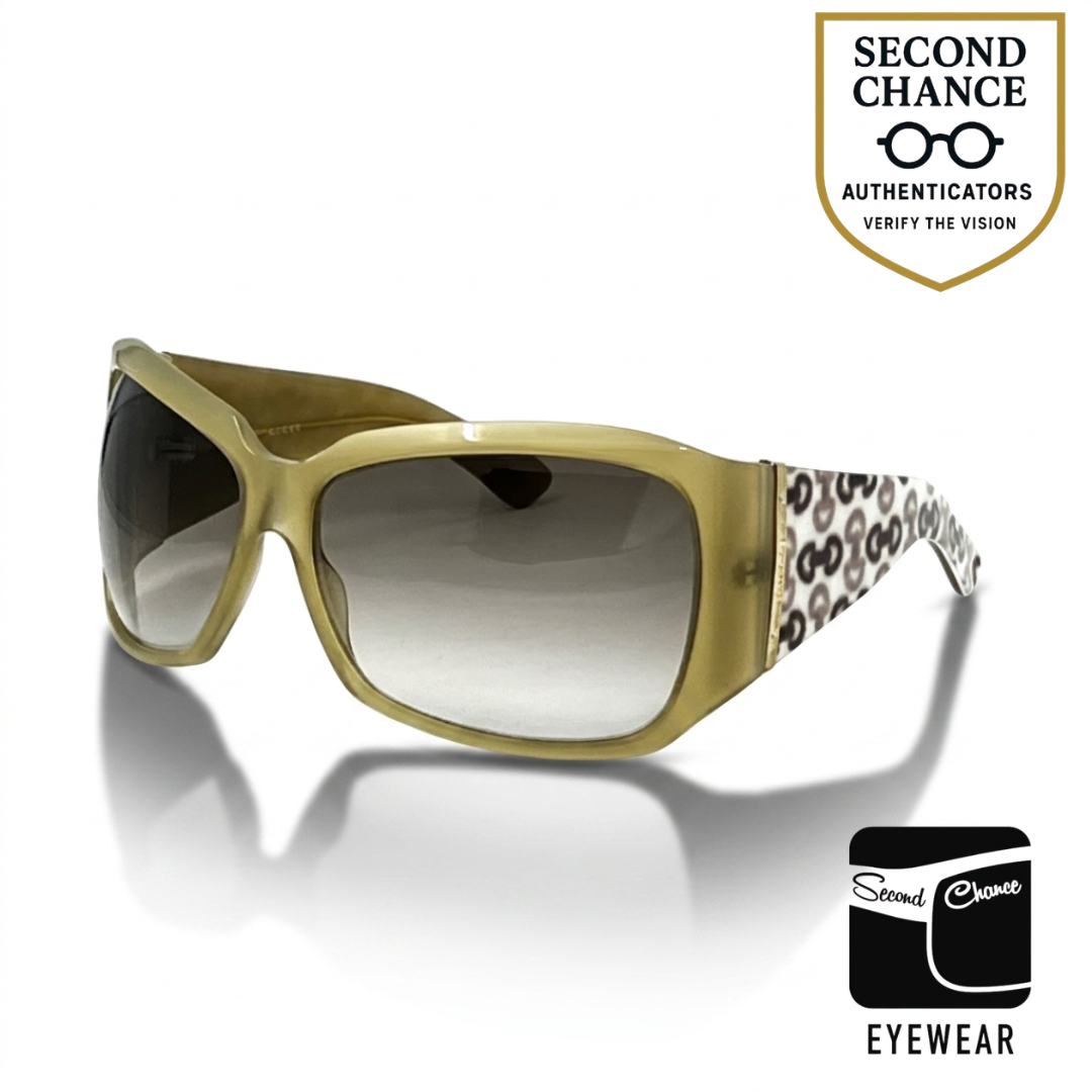 Gucci GG 2902/S Vintage Sunglasses-Olive Green Shield 65mm-Unworn-Italy