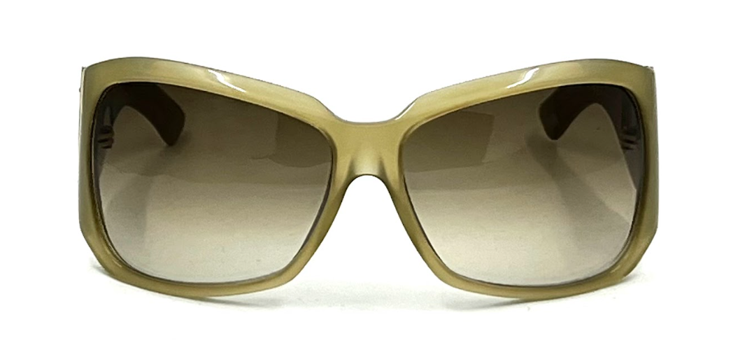 Gucci GG 2902/S Vintage Sunglasses-Olive Green Shield 65mm-Unworn-Italy