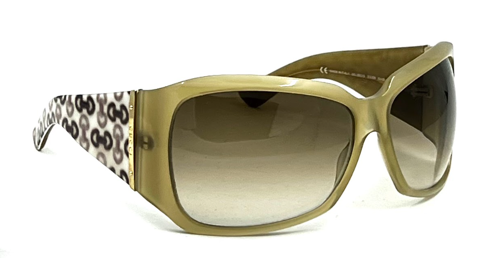 Gucci GG 2902/S Vintage Sunglasses-Olive Green Shield 65mm-Unworn-Italy