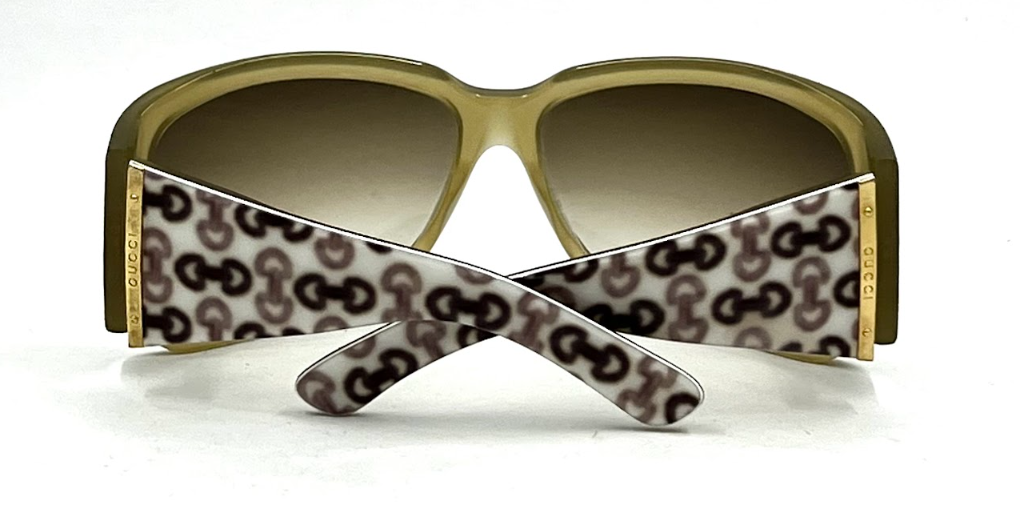Gucci GG 2902/S Vintage Sunglasses-Olive Green Shield 65mm-Unworn-Italy