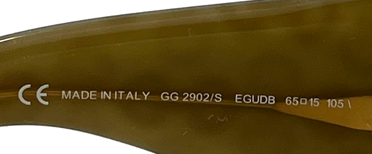 Gucci GG 2902/S Vintage Sunglasses-Olive Green Shield 65mm-Unworn-Italy