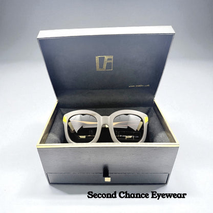 Linda Farrow Luxe Lfl|1|6 Grey Gold Oversized Sunglasses Japan Deadstock Kit