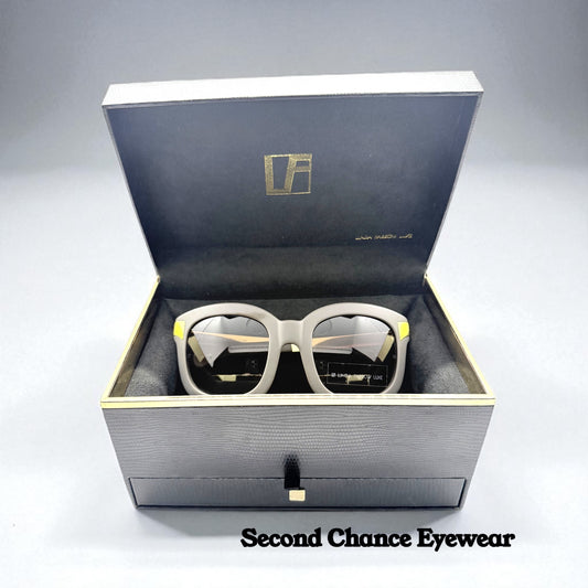 Linda Farrow Luxe Lfl|1|6 Grey Gold Oversized Sunglasses Japan Deadstock Kit