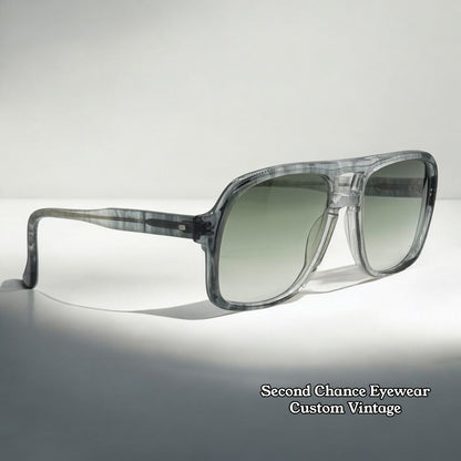 Sro 140 Handmade Usa Vintage Sunglasses W| New, Custom Gradient Aquamarine Lenses