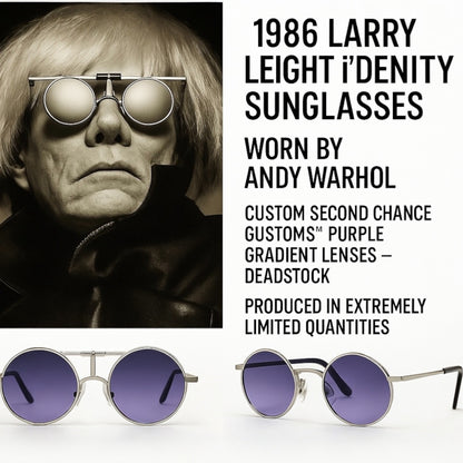 The 1986 Larry Leight I’Dentity Sunglasses-Rare Early Oliver Peoples History-Warhol Linked Design