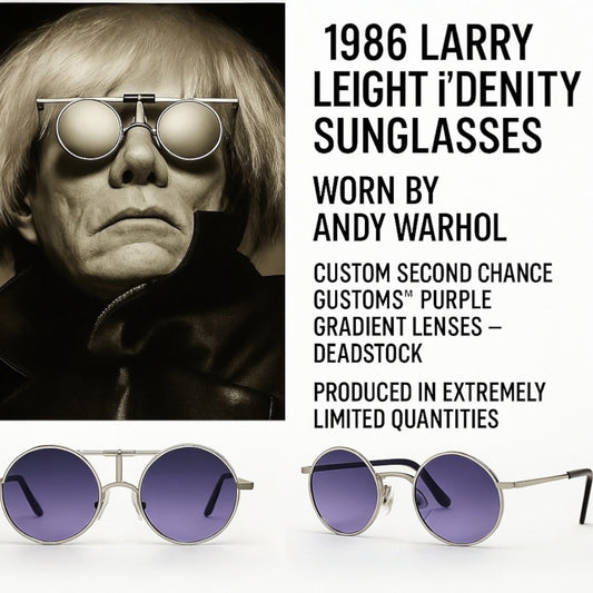 The 1986 Larry Leight I’Dentity Sunglasses-Rare Early Oliver Peoples History-Warhol Linked Design