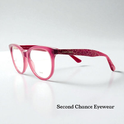 Jimmy Choo Jc205 Qho Pink Glitter Eyeglasses-New-Unworn-Italy-47Mm