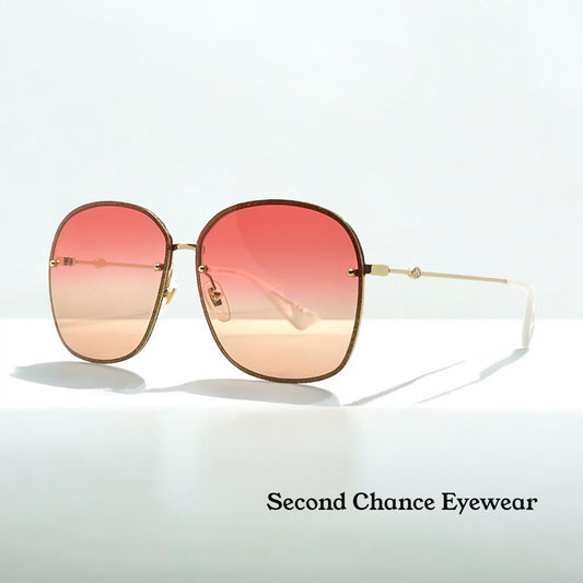 GUCCI GG0228S 005-Glitter Frame Sunglasses w/Gradient Pink/Yellow Lenses-Discontinued/Unworn-Japan