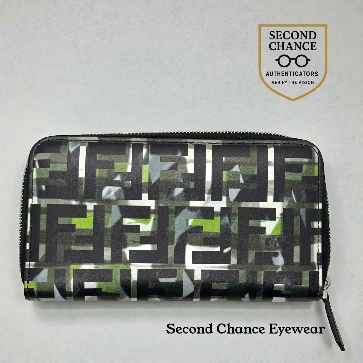 FENDI FF LOGO CAMO ZIP-AROUND WALLET / LONG CLUTCH – NEW / UNUSED