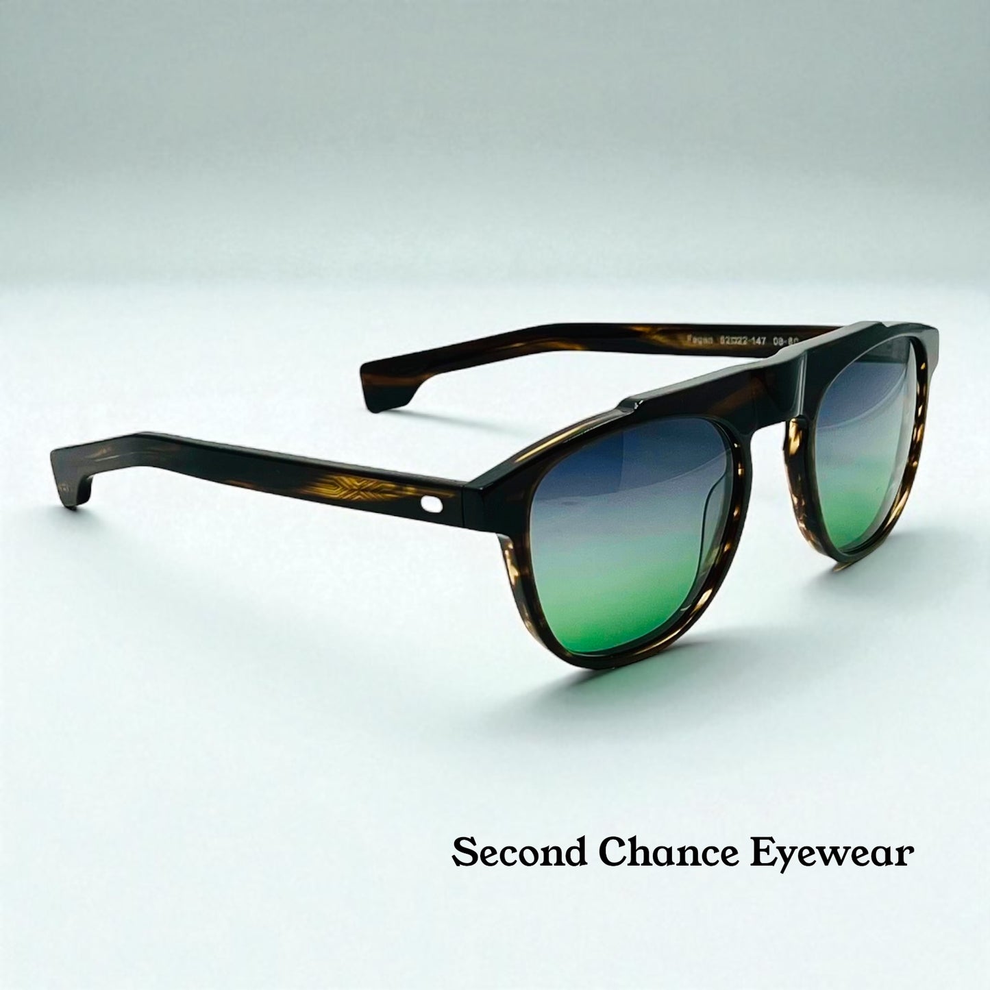 Entourage of 7 Fegan Sunglasses w|New Grey|Green Custom Gradient Lenses-New|Unworn-Full Kit-handmade in Japan