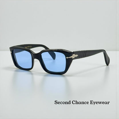 Persol 6156-Arabic Export-Blue Mineral Glass-Vintage 1940s-Deadstock-Rare