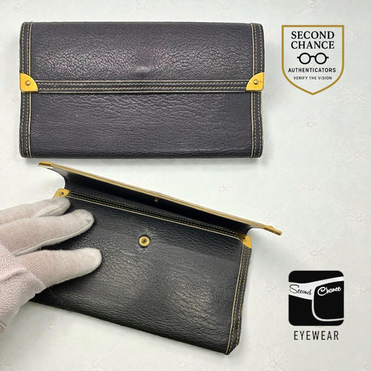 Louis Vuitton Vintage Navy Blue Leather Continental Long Wallet – France