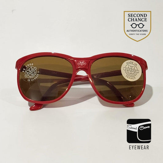 Vuarnet 084 PX2000 France Red NOS/Full Kit-Vintage 80s Sunglasses-