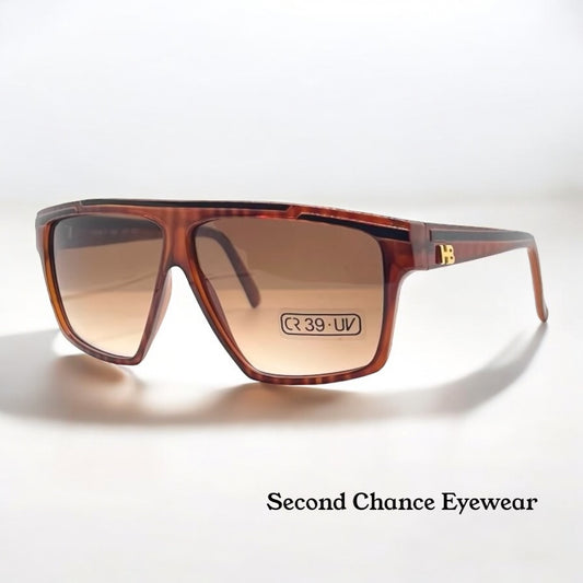 Vintage Harvé Benard 402 Sunglasses Italy K33 Cr39 Tortoise Shield 60Mm