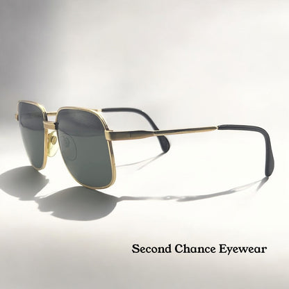 Vintage New|Old Leonard Harley Gold Plated Sunglasses- Mod. Lh1010 Gp 18Ct. 55Mm